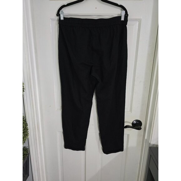 J.Crew Black‎ Linen-Cotton Blend Cropped Pants Size 10 - Picture 4 of 12